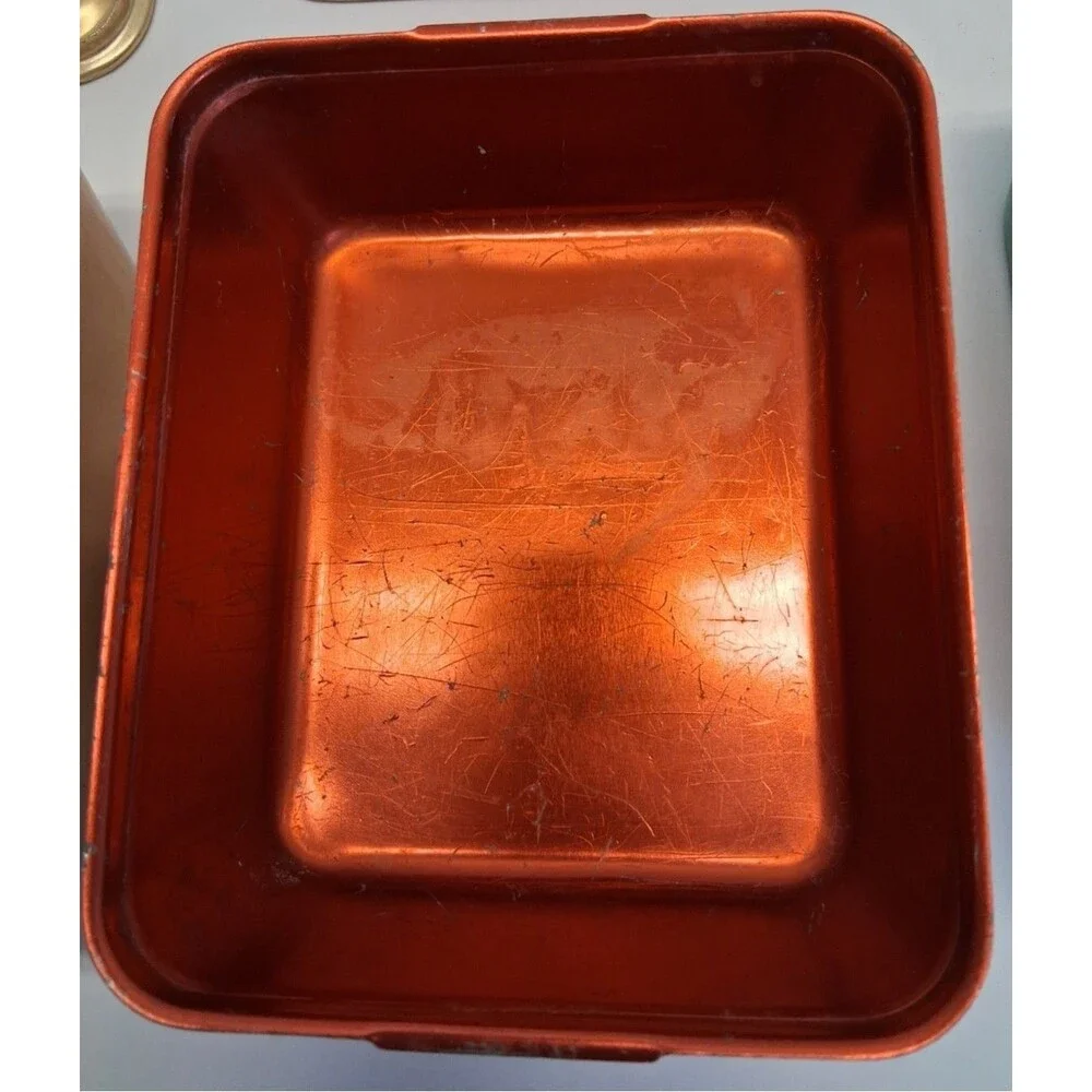 VTG Set of 5 Anodized Aluminum Refrigerator Dishes with Lids MCM 1940s-1950s